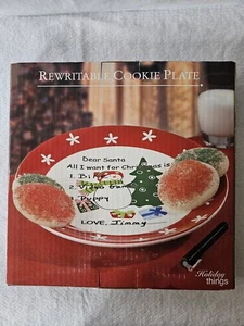 Linen N Things Holiday Things Rewriteable Santa Cookie Plate - Picture 1 of 7