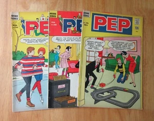 Lot of *3* '65-66 Archie Comics PEP! 181 (G), 190, 191 (FN) *Bright & Colorful!* - Picture 1 of 8