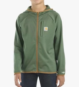 Carhartt Youth Boys Medium 10/12 Force Hooded Jacket Full Zip Green NEW - Picture 1 of 8