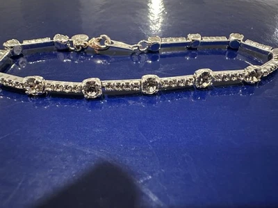 Pulsera CAROLEE NEW YORK Tono Plata Cadena Lineal Cristal S141 Foto 1 de 4