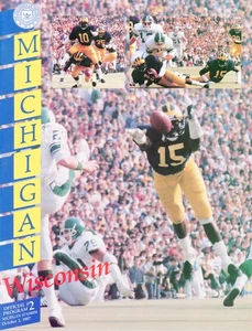 1987 MICHIGAN WOLVERINES VS WISCONSIN OCTOBER 3RD FOOTBALL PROGRAM - Picture 1 of 2