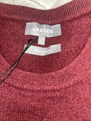 Gents JAEGER sweater Size Large Burgundy Sheer Luxury Wool and Cashmere - Image 1 of 4