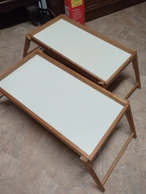 Klappbares Betttablett aus Holz Hell Braun /Weiß Gebraucht  - Bild 1 von 4