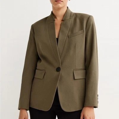 Jaqueta Blazer Diane Von Furstenberg Verde Botão Único Pequena - Imagem 1 de 4