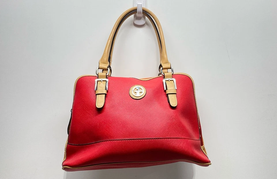 Bolso Cartera Giani Bernini Imitación Cuero Rojo Estructurado (Falta Correa de Hombro) Foto 1 de 4