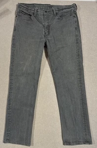 Levi’s 514 Jeans Uomo 36x30 Grigio Nero Vestibilità Dritta Vita Bassa Elasticizzato Denim - Foto 1 di 5