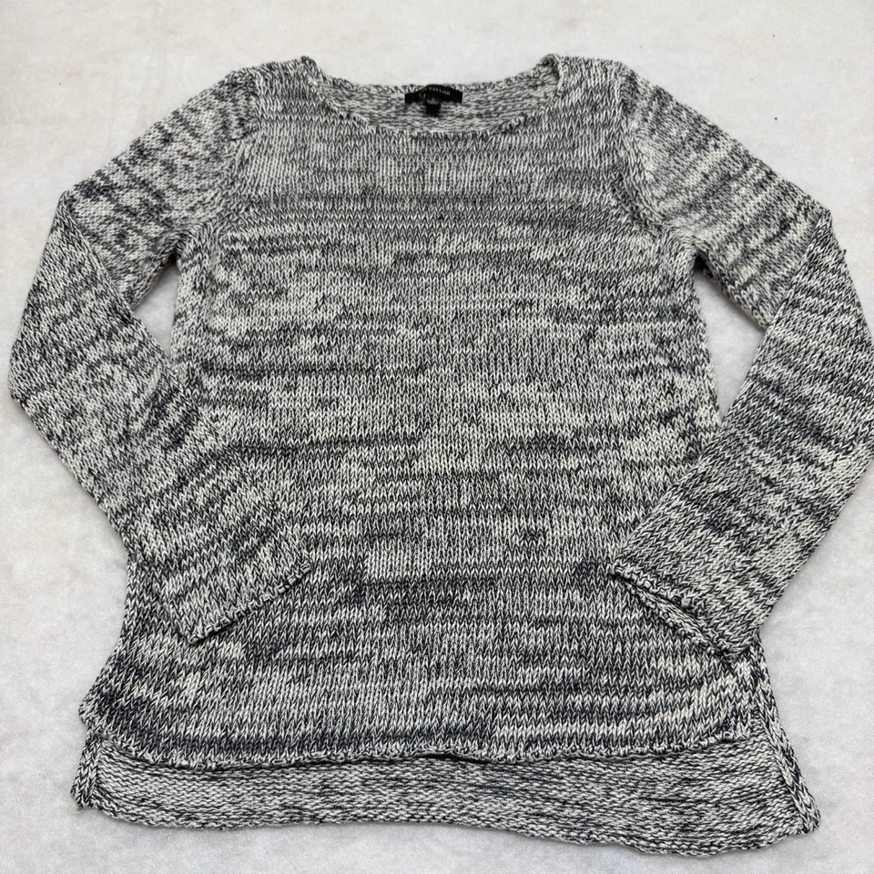 Túnica suéter Ann Taylor malha solta crochê gola barco – Cinza, tamanho pequeno - Imagem 1 de 4