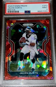 2020 Panini Prizm Jalen Hurts Rookie Red Cracked Ice Prizm RC #343! PSA 9 MINT! - Picture 1 of 4