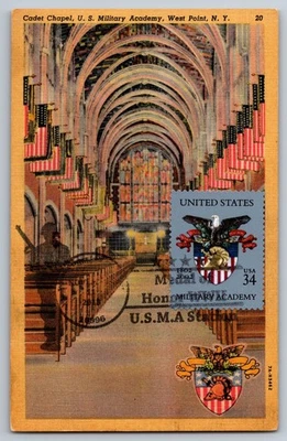 #3560 United States Military Academy Maxi Card w/Medal of Honor USMA Cancel - Image 1 of 2