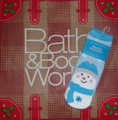 Calcetines antideslizantes Bath & Body Works Chilly the SNOWMAN azules con infusión de karité nuevos Foto 1 de 4