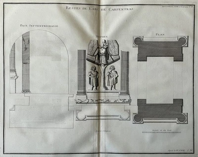 Restes de l´Arc de Carpentras - Kupferstich Montfaucon Antiquite Tome IV - 1722 - Bild 1 von 4