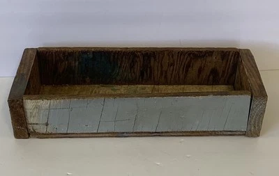 Caja molde de ladrillo de madera vintage decoración de granja primitiva rústica hecha a mano Foto 1 de 4