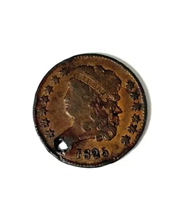 1825 Classic Head Half Cent 1/2C Holed - Picture 1 of 4