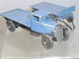 DINKY TOY MODEL No.25t FLAT WAGON & TRAILER ( BLUE VERSION ) RARE - Picture 1 of 11