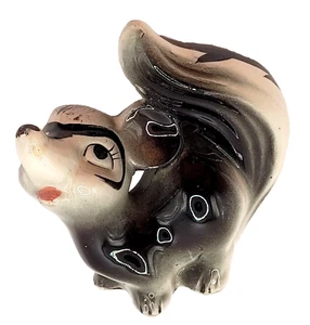 Skunk Standing Tail Up Whimsical Vintage Porcelain Painted Figurine Japan - Picture 1 of 12