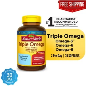 Nature Made Triple Omega 3-6-9 Softgels, 74 Count - Picture 1 of 6