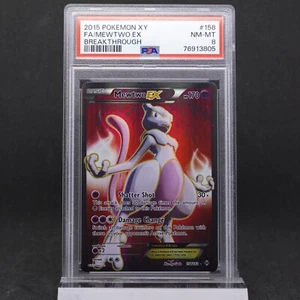 PSA 8 Mewtwo EX 158/162 XY BreakThrough Full Art Holo Rare Pokemon TCG - Picture 1 of 3