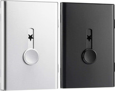2 Pack Business Card Holder, Thumb-Drive Business Card Case Slide Out Business C