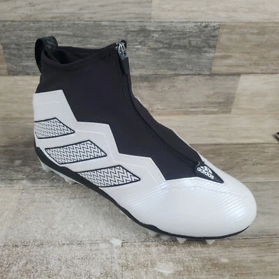 Botines de fútbol Adidas Nasty Ultra para hombre talla 9,5 blancos negros con logotipo cremallera frontal Foto 1 de 4