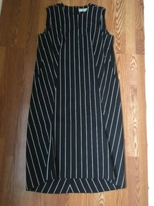 Rare! BALENCIAGA BLACK WHITE STRIPED HI-LOW MIDI DRESS FR 44/10-12us - Picture 1 of 1