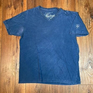 Affliction Live Fast Vintage Blue V-Neck T-Shirt - Extra Large - Picture 1 of 5