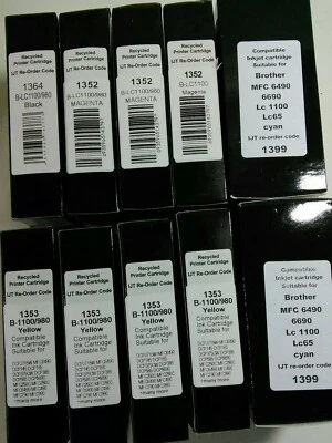 10 Brother Inkjet Cartridges for DCP-193C, 365CN, 373CW, MFC 6490 etc. etc (271) - Image 1 of 2
