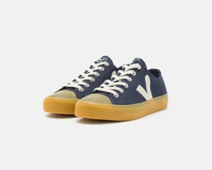 VEJA WATA II Low Denim Blue Pierre Natural Eco Trainers Organic Cotton Sneakers - Picture 1 of 10