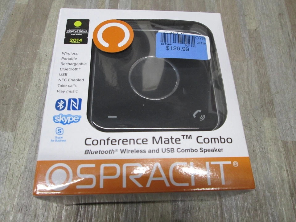 Spracht CONFERENCE MATE COMBO USB/BLUETOOTH SPEAKER SEALED SILVER NEW - Image 1 of 4