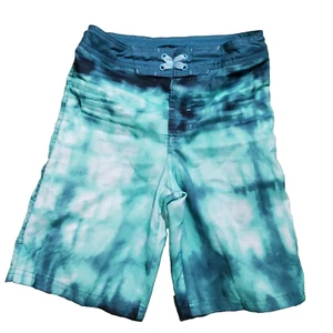 Art Class Boy 12 Swim Trunks Green Tye Dye-snap front; adjustable waist - Picture 1 of 9