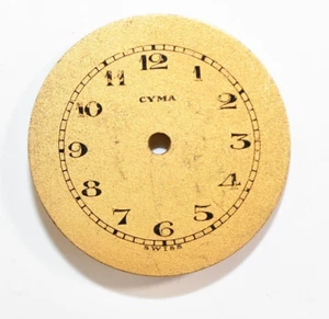 Antique CYMA wrist Watch Brass Face dial for Parts! 105 36 - Picture 1 of 2