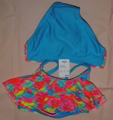 Girl's CIRCO Bluish Green w Multi Swimsuit Set Size XX 4/5  NWOT UPF 50+ - Image 1 of 2