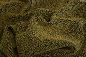 Luxury Sherpa Boucle Fur Fabric Material - OLD GOLD - Picture 1 of 1