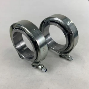 (2 pcs) of 2.5" I.D. Mild Steel V-band Clamp & Flange Universal - Foto 1 di 13