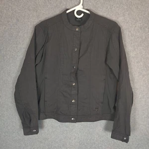 Chaqueta de mujer Kuhl mediana gris liso con botones cáscara suave mezcla algodón - Imagen 1 de 12