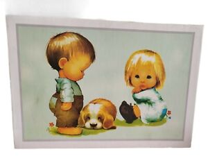 Jigsaw Puzzle Ruth Morehead Little Boy Girl with Puppy 1000 pieces HTF *1990s