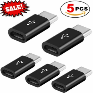 5X Type-C Adapter Micro USB Female To USB C Male Connector Data Sync Fast Charge - Picture 1 of 12