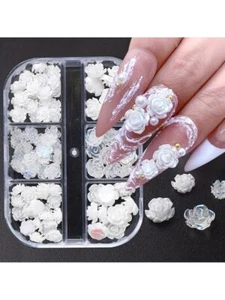 Flower Nail Art Charm Decoration, 3d Acrylic Flower Shape Nail Art Sticker Nail - Picture 1 of 8