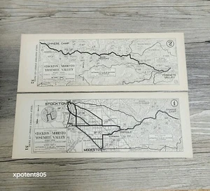 1920s Stockton & Modesto To Yosemite Automobile Club of Southern Calif AAA Maps - Picture 1 of 14
