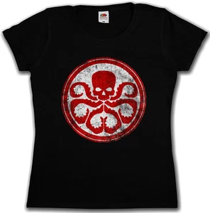 HYDRA VINTAGE LOGO II GIRLIE SHIRT - Nick Captain Marvel Agent SHIELD Fury Comic - Picture 1 of 2