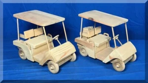 CARRELLI DA GOLF GIOCATTOLO VINTAGE FATTI A MANO IN LEGNO - SPEDIZIONE GRATUITA - Foto 1 di 6
