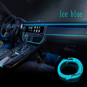 2M Car Interior Atmosphere Wire Strip Light Decor ICE Blue LED Lamp Accessories - Picture 1 of 8