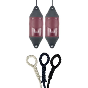 2 x HURRICANE Vortex Bootsfender: Maroon PM03 - FREE SPLICED END 10MM ROPE - Bild 1 von 2