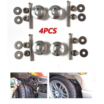 Комплект из 4 зажимов для защелки кнопки капота алюминиевый сплав для автомобильной пластины капота - Изображение 1 из 4