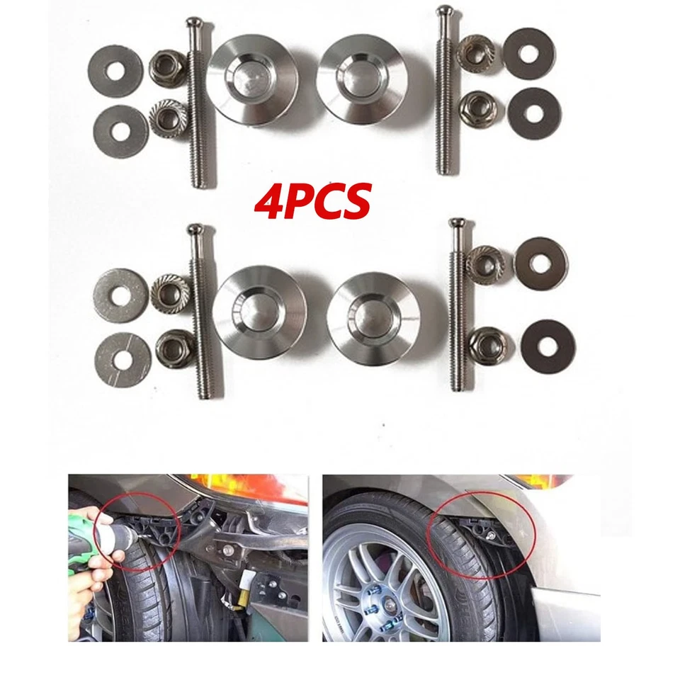 4X Kit de capó de botón pulsador con clip de bloqueo de cierre de aleación de aluminio para capó de placa de coche automático Foto 1 de 4