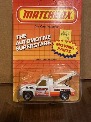 Matchbox Superfast MB#21 GMC Wrecker Frank's Getty 24 Hr Towing 1987 Macau NIB  - Image 1 of 4
