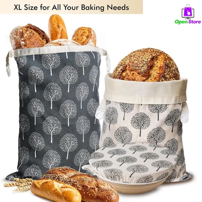 2 Pack Reusable Beeswax Bread Bags, Organic Sourdough Storage and Bowl Cover Set - Image 1 of 4