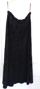 Monsoon Black Long Chinese Silk Jacquard Crysanthemum Vintage Skirt Size 18 - Picture 1 of 2