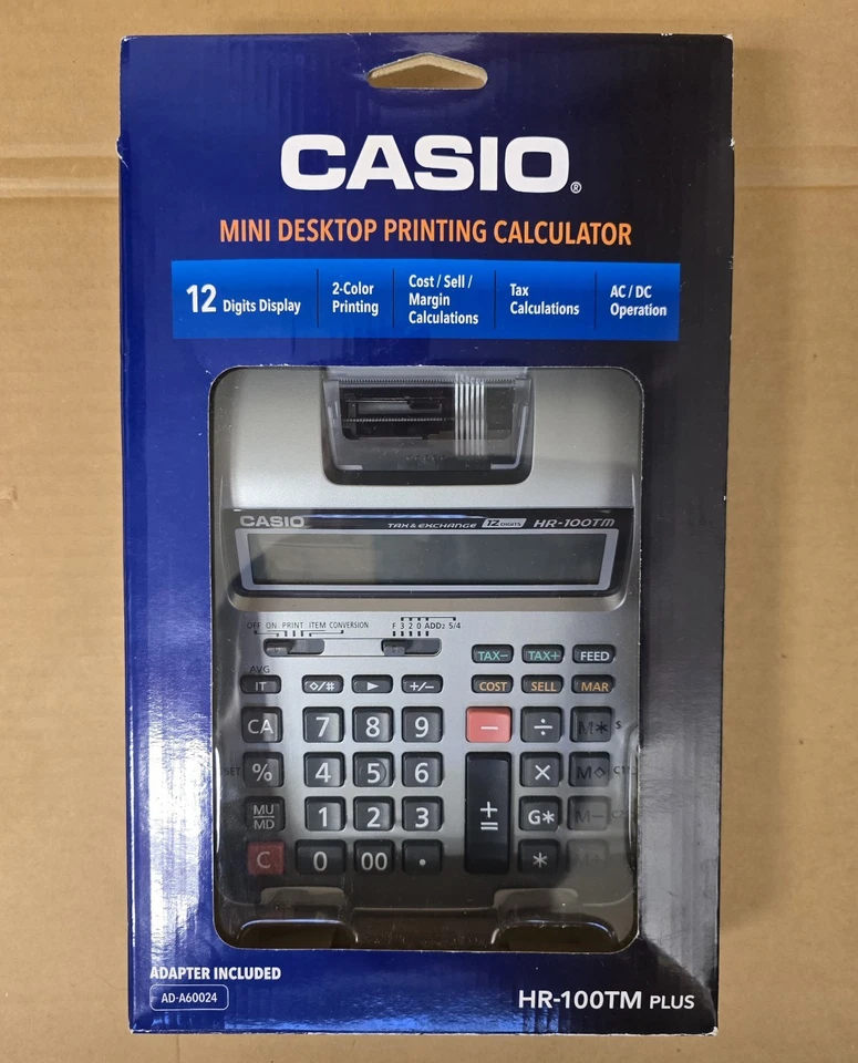 Casio HR-100TM Plus Mini Desktop Printing Calculator - Image 1 of 4