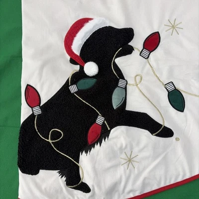 ASHLAND CHRISTMAS TREE SKIRT 48" BLACK DOG EMBROIDERED DESIGN CLOTH NEW WITH TAG - Image 1 of 4
