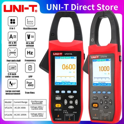 UNIT 600A AC/DC Digital Clamp Meter Oscilloscope Recorder Bluetooth NCV Surge Cu - Image 1 of 4